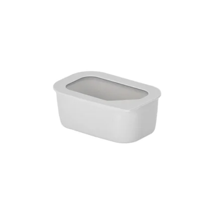 Pote Retangular de cerâmica - Tampa de Vidro - 600ml - Neoflam - FIKA ONE - Cor Branco