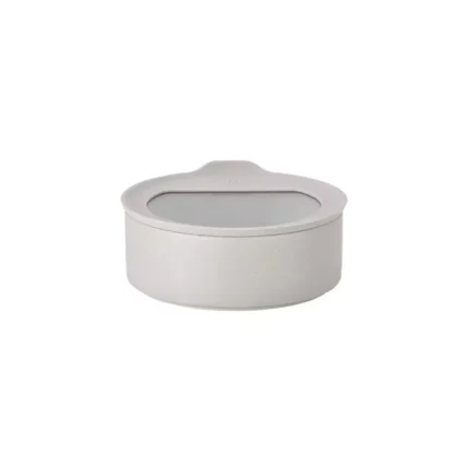 Pote Redondo de cerâmica - Tampa de Vidro - 700ml - Neoflam - FIKA ONE - Cor Branco